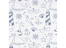 Jersey - Kritzeleien Am Meer dunkelblau